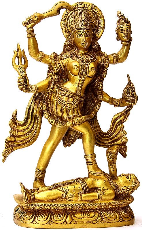 9" Goddess Kali and the Arrested Moment In Brass | Handmade | Made In India