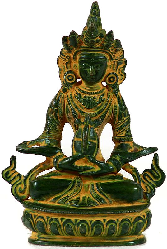 5" Amitabha Buddha (Tibetan Buddhist Deity) In Brass | Handmade | Made In India