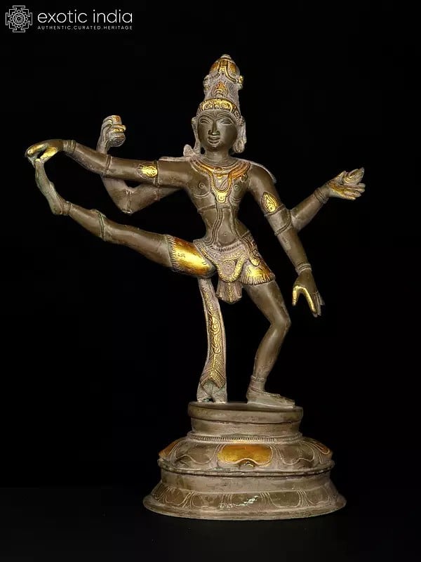 14" Shiva-The Dancer in One Leg Raised Mudra In Brass | Handmade | Made In India