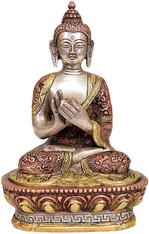 7" Brass Dharmachakra Mudra Buddha Statue | Handmade | Made in India