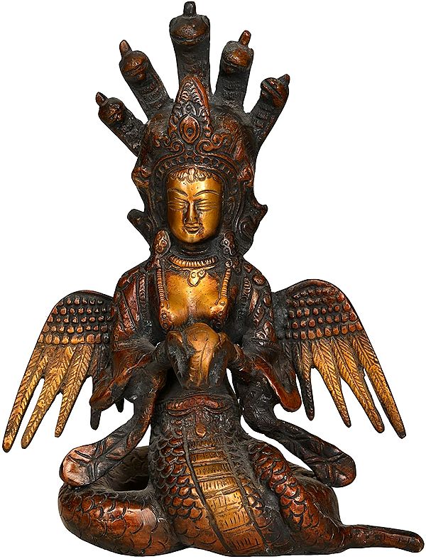8" Naga Kanya (Snake Maiden) In Brass | Handmade | Made In India