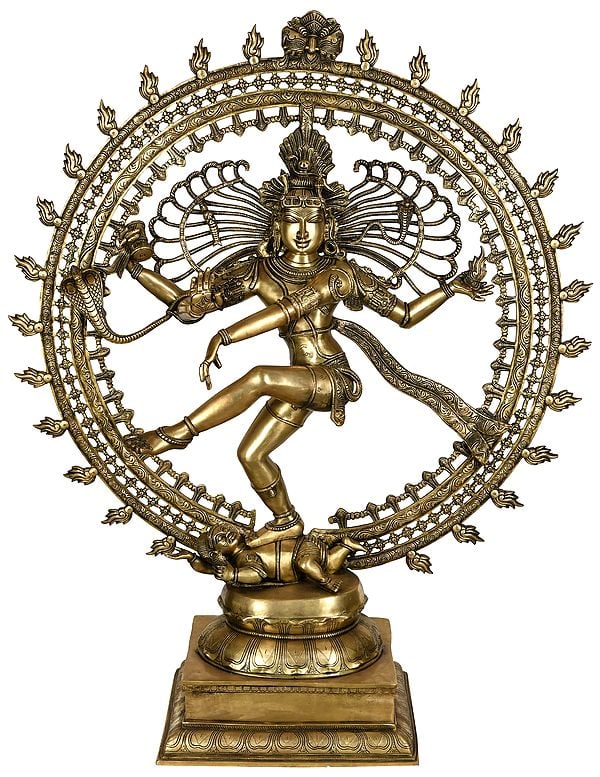 46" Nataraja, The Ferocity Of His Tandava In Brass | Handmade | Made In India