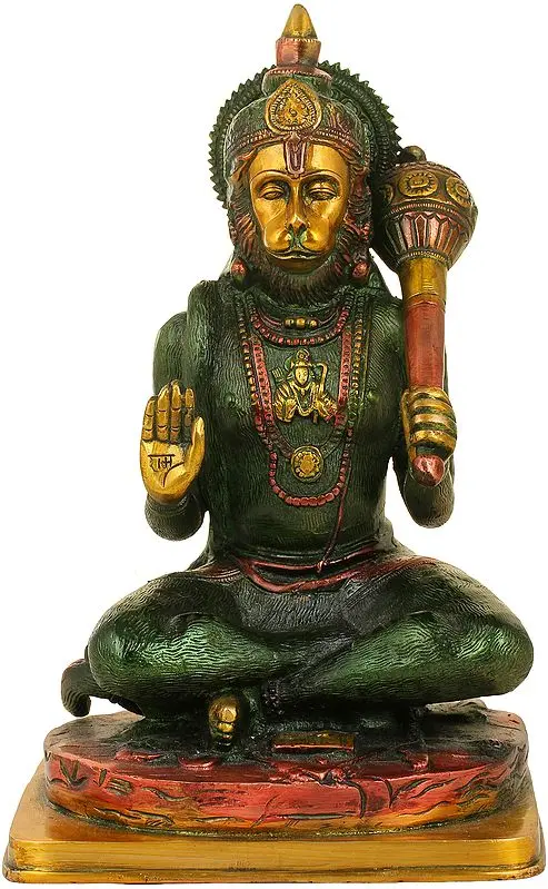 11" Hanuman Blessing His Devotees In Brass | Handmade | Made In India