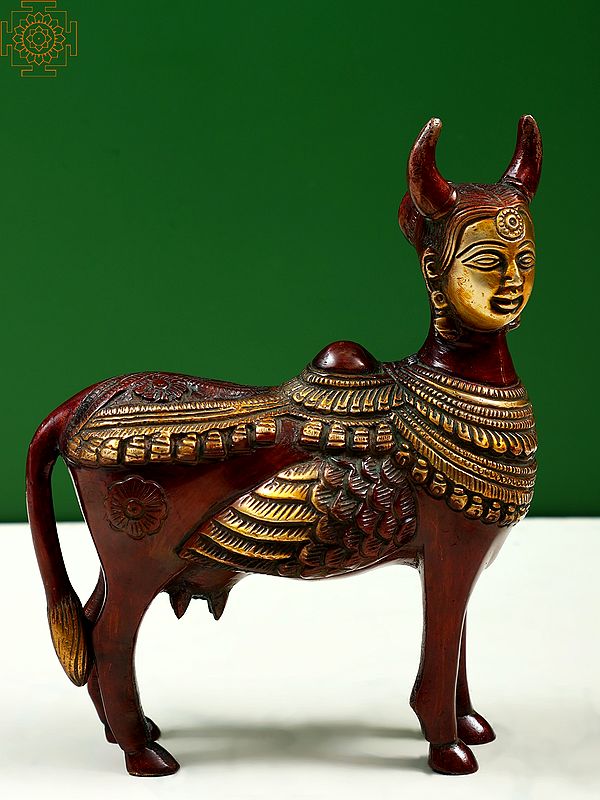 8" The Divinity Of Kamadhenu In Brass | Handmade | Made In India