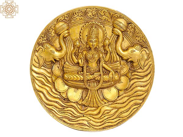 7" Lakshmi Wall-hanging, Rising Over The Tide in Brass | Handmade | Made In India