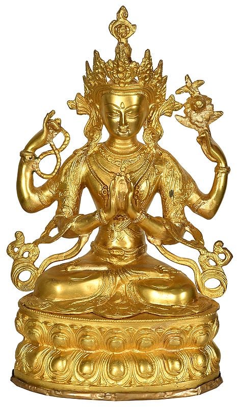 14" Tibet's Most Popular Deity In Brass | Handmade | Made In India