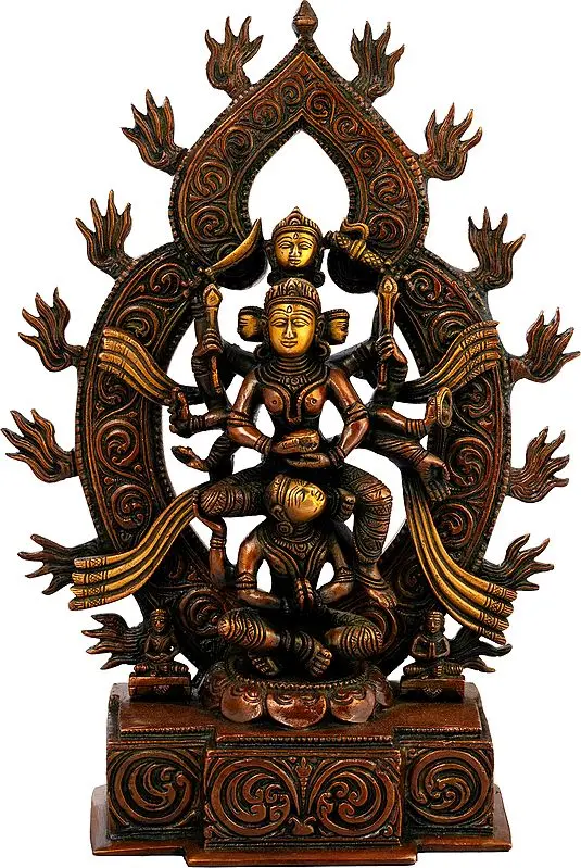 12" Kamakhya Devi, Little-known Eastern Goddess in Brass | Handmade | Made In India