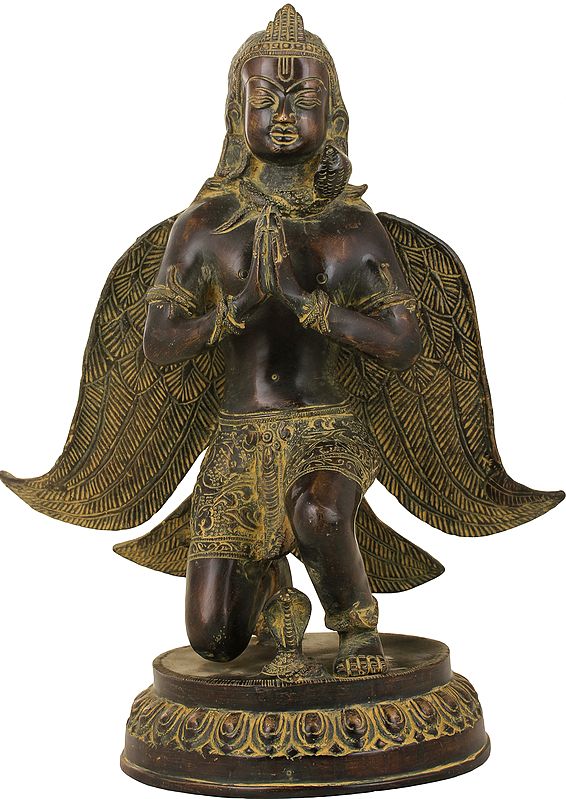 13" Garuda, A Work Of Nepalese Art In Brass | Handmade | Made In India