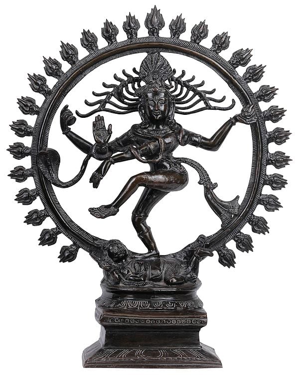 25" Snake-entwined Nataraja In Brass | Handmade | Made In India