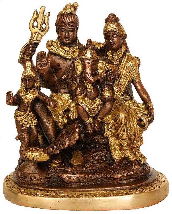 5" Lord Shiva Brass Statue - The Householder | Handmade | Made In India