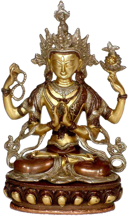 13" Avalokiteshvara, The Beloved Deity Of Tibet In Brass | Handmade | Made In India