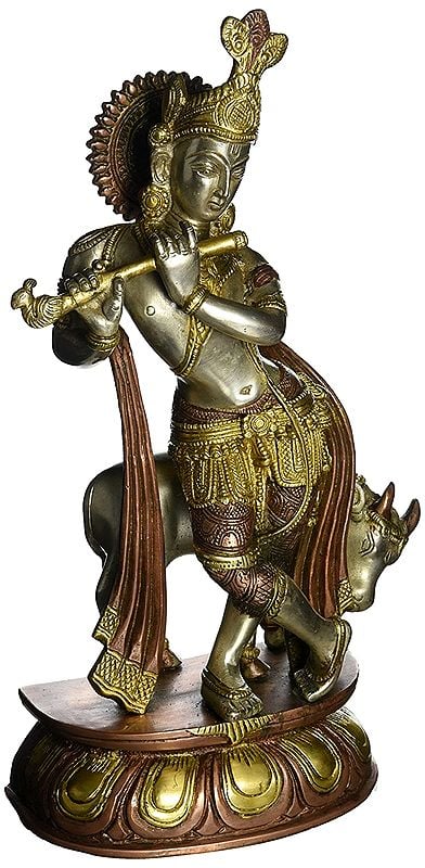 The Lithe Krishna With His Timeless Companion, The Cow