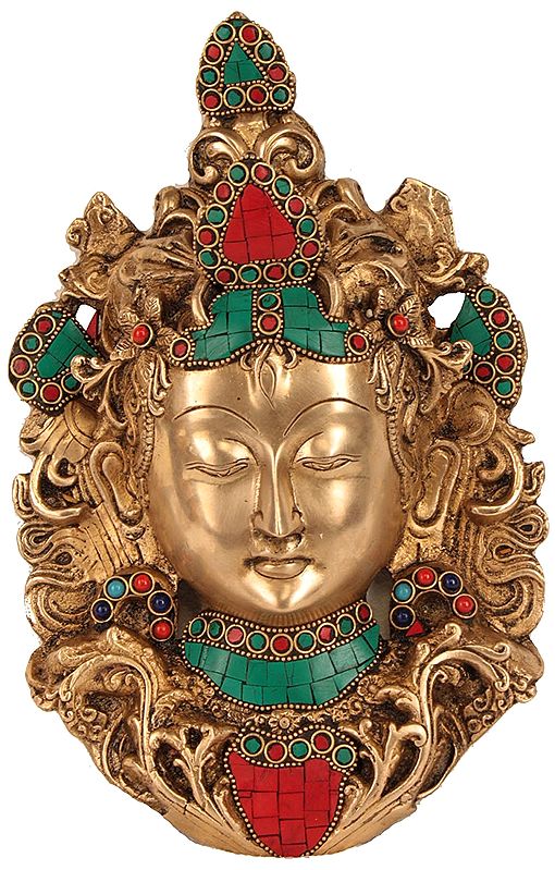 Inlaid Tara Mask, Her Skin The Gracious Colour Of Gold
