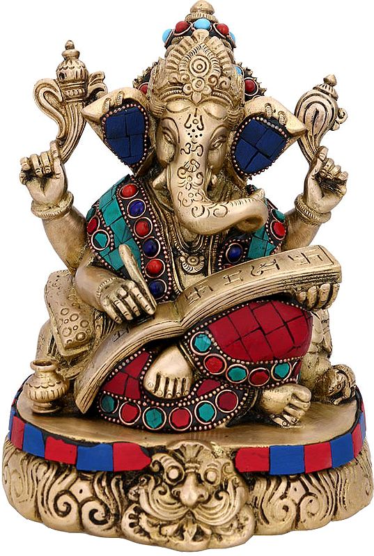 Seated Ganesha, Penning The Mahabharata On His Lap