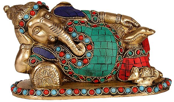 Ganesha Resting On A Bolster