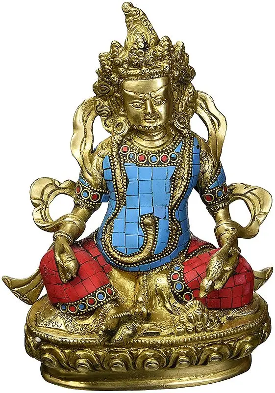 Seated Kubera, His Gaze Straight And Fixed