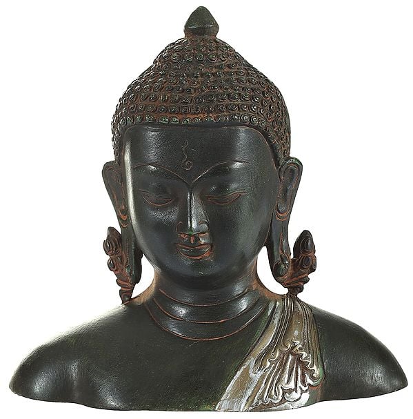 4" The Buddha Bust In Brass - Tibetan Buddhist Statue | Handmade | Made In India