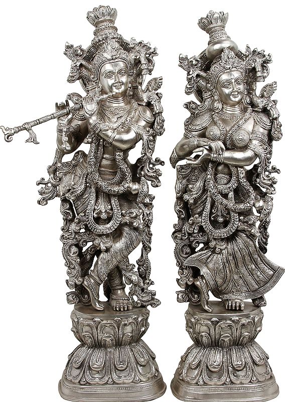 29" Mirthful Radha-Krishna In Brass | Handmade | Made In India