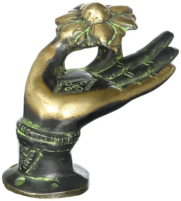 Buddha Blessing Hand Brass Door Handle