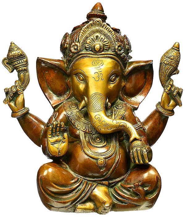 Hindu God Ganesha Brass Statue Sculpture