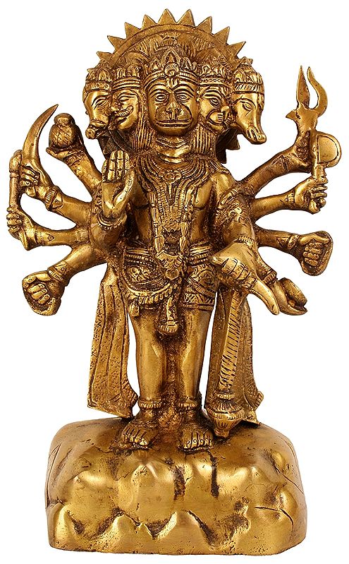 Panchmukhi Hanuman Monkey brass Statue