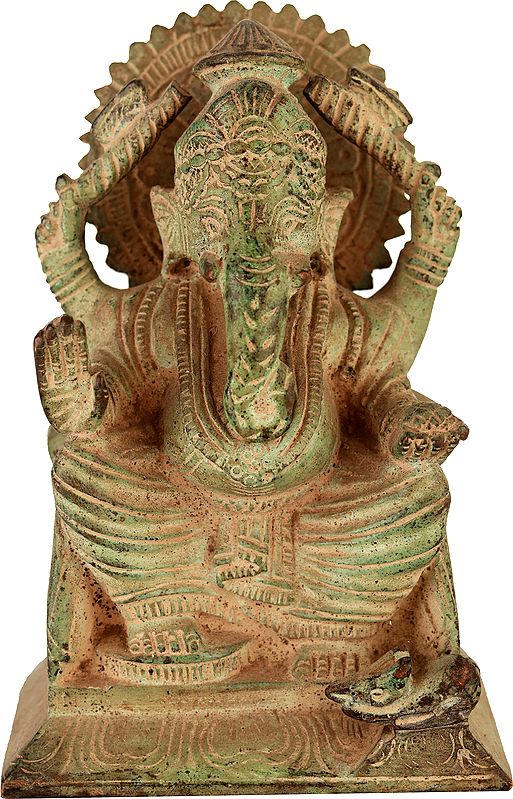 4" Small Size Aashirwad Ganesha Brass Statue | Handmade | Made in India