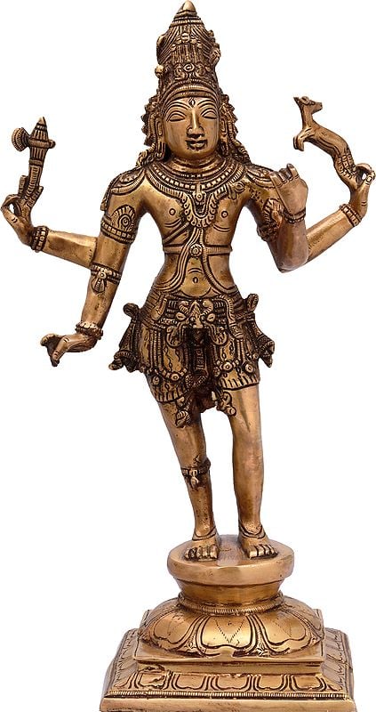 17" Lord Shiva as Pashupatinath In Brass | Handmade | Made In India