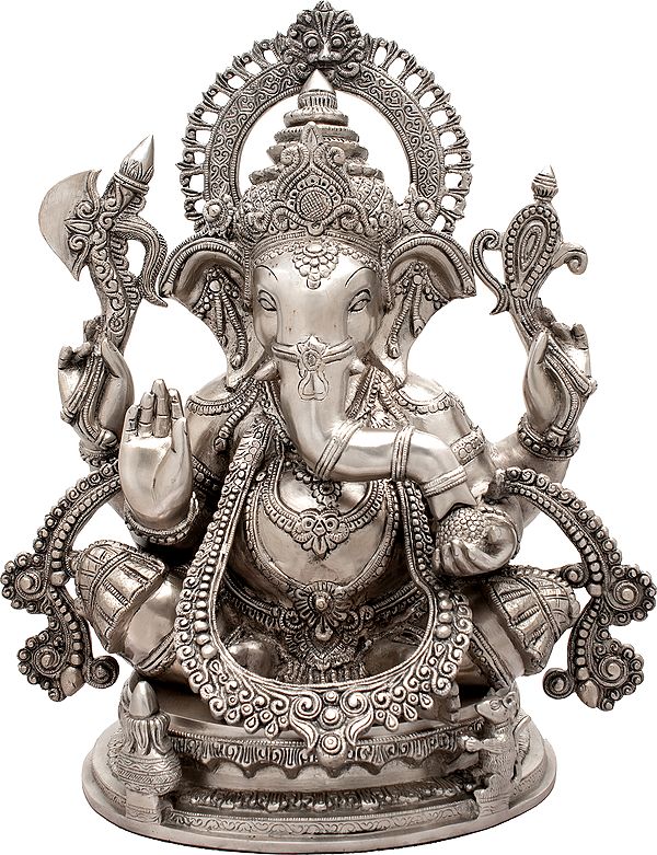 19" Ashirwad Ganesha In Brass | Handmade | Made In India