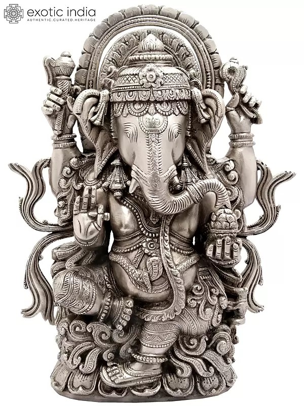 12" Lord Ganesha Brass Sculpture | Handmade | Made in India