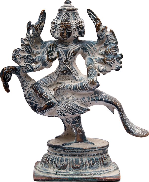 5" Brass Karttikeya Statue - Son of Shiva | Handmade | Made in India