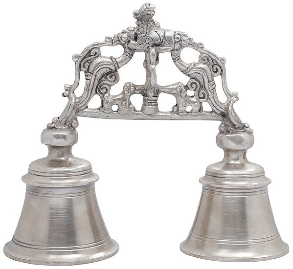 7" Twin Nandi Bells In Brass | Handmade | Made In India