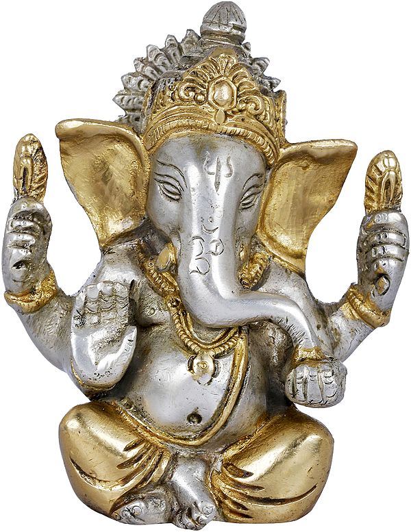 4" Bhagawan Ganesha Sculpture in Brass | Handmade | Made In India