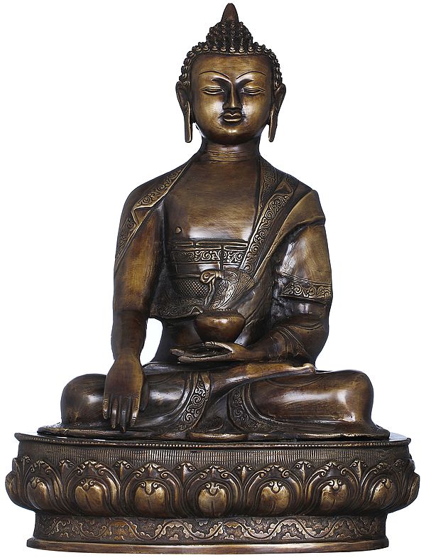 20" Lord Buddha in Bhumisparsha Mudra In Brass | Handmade | Made In India