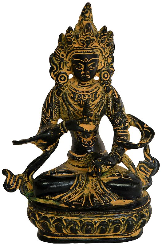 5" Vajrasattva, Deeply Meditative the Composure of Countenance | Handmade Brass Statue | Made In India