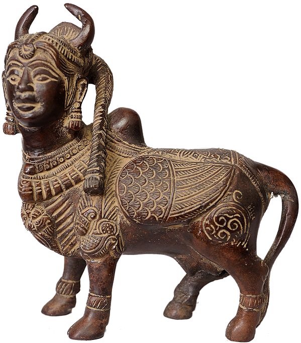 4" Kamadhenu, The Celestial Cow In Brass | Handmade | Made In India