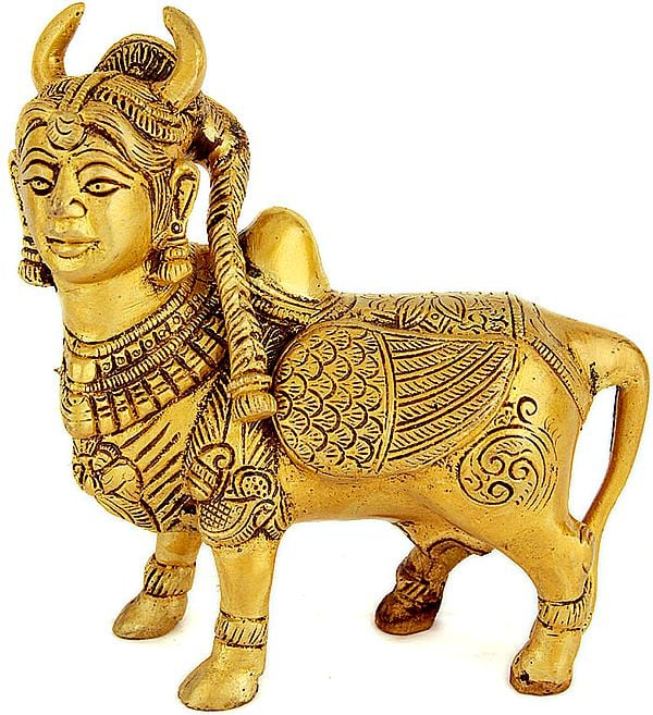 4" Kamadhenu, The Celestial Cow In Brass | Handmade | Made In India