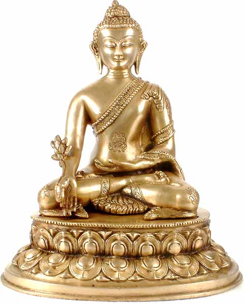 13" The Dazzling Medicine Buddha Heals You In Brass | Handmade | Made In India