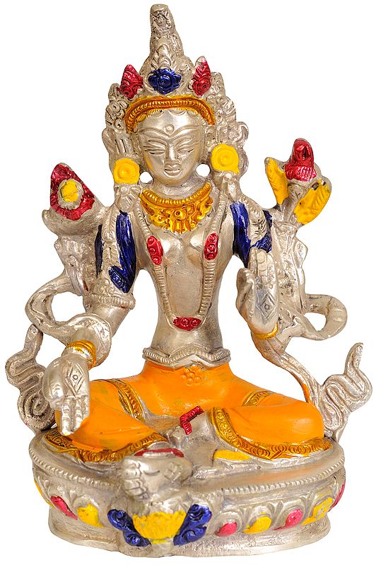 5" Green Tara, Her Captivating Beauty (Tibetan Buddhist Deity) In Brass | Handmade | Made In India