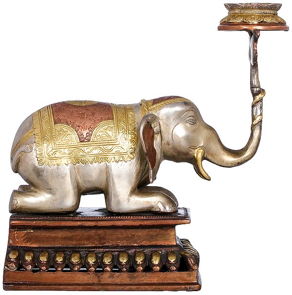Elephant Lifting Lotus Lamp