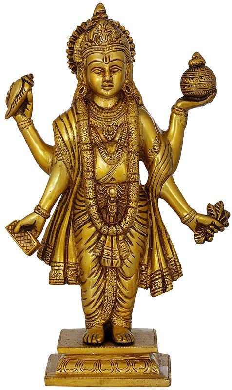 10" Dhanvantari In Brass | Handmade | Made In India