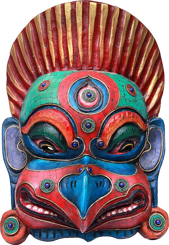 Tibetan Buddhist Wall Hanging Fine Quality Garuda Mask - Made in Nepal