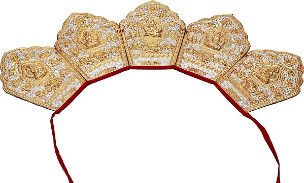 (Made in Nepal) Tibetan Buddhist Five Dhyani Buddhas Ritual Crown