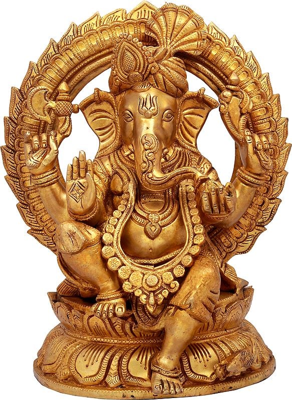 13" Ganesha Turbaned, The Beloved Of Devotees Worldwide In Brass | Handmade | Made In India