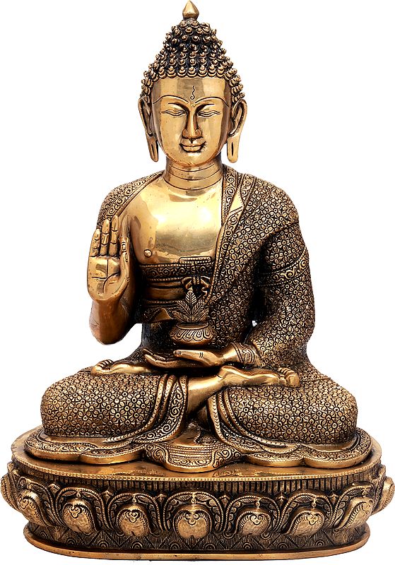 22" Preaching Buddha (Tibetan Buddhist Deity) In Brass | Handmade | Made In India