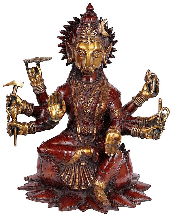 16" The All-Powerful Varahi Devi In Brass | Handmade | Made In India