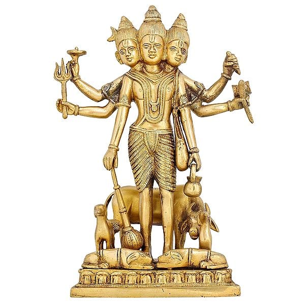 Hindu idol Trimurti Brahma Vishnu Mahesh  Brass Statue