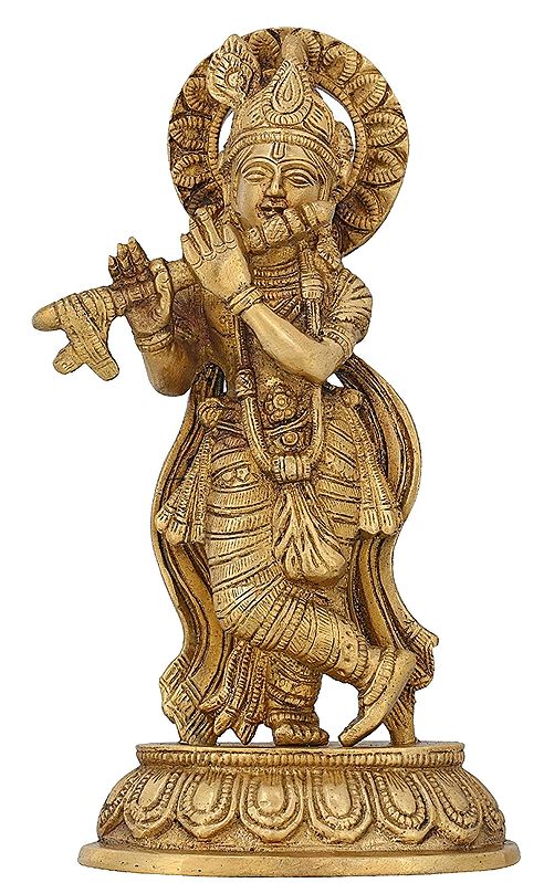 Hindu Idol Krishna Brass Statue