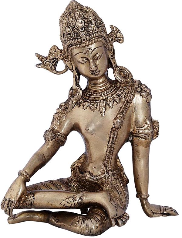 Indra Dev Sitting Brass Statue