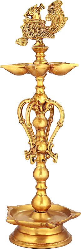 16" Auspicious Ritual Lamp in Brass | Handmade | Made in India