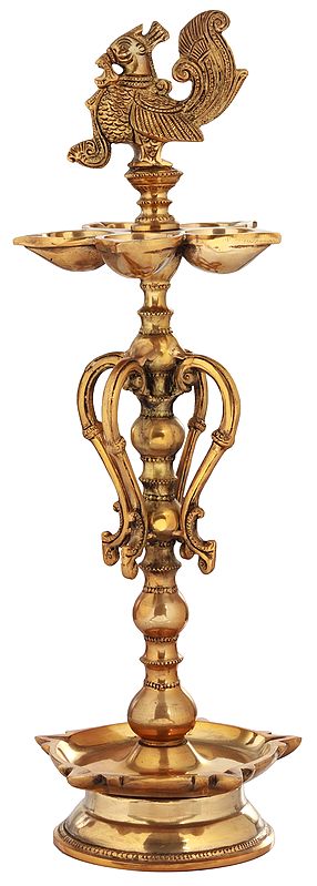 16" Auspicious Ritual Lamp in Brass | Handmade | Made in India